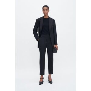 Filippa K Karlie Trousers Womens 42 Black Wool Tailored Straight Leg Dress Pants